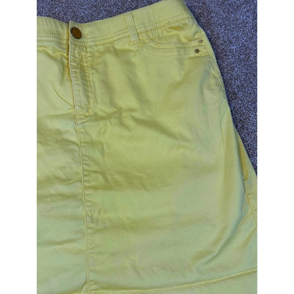 Charter Club Womens Yellow‎ Cotton Blend Skort 10 Mini Skirt Built-in Shorts